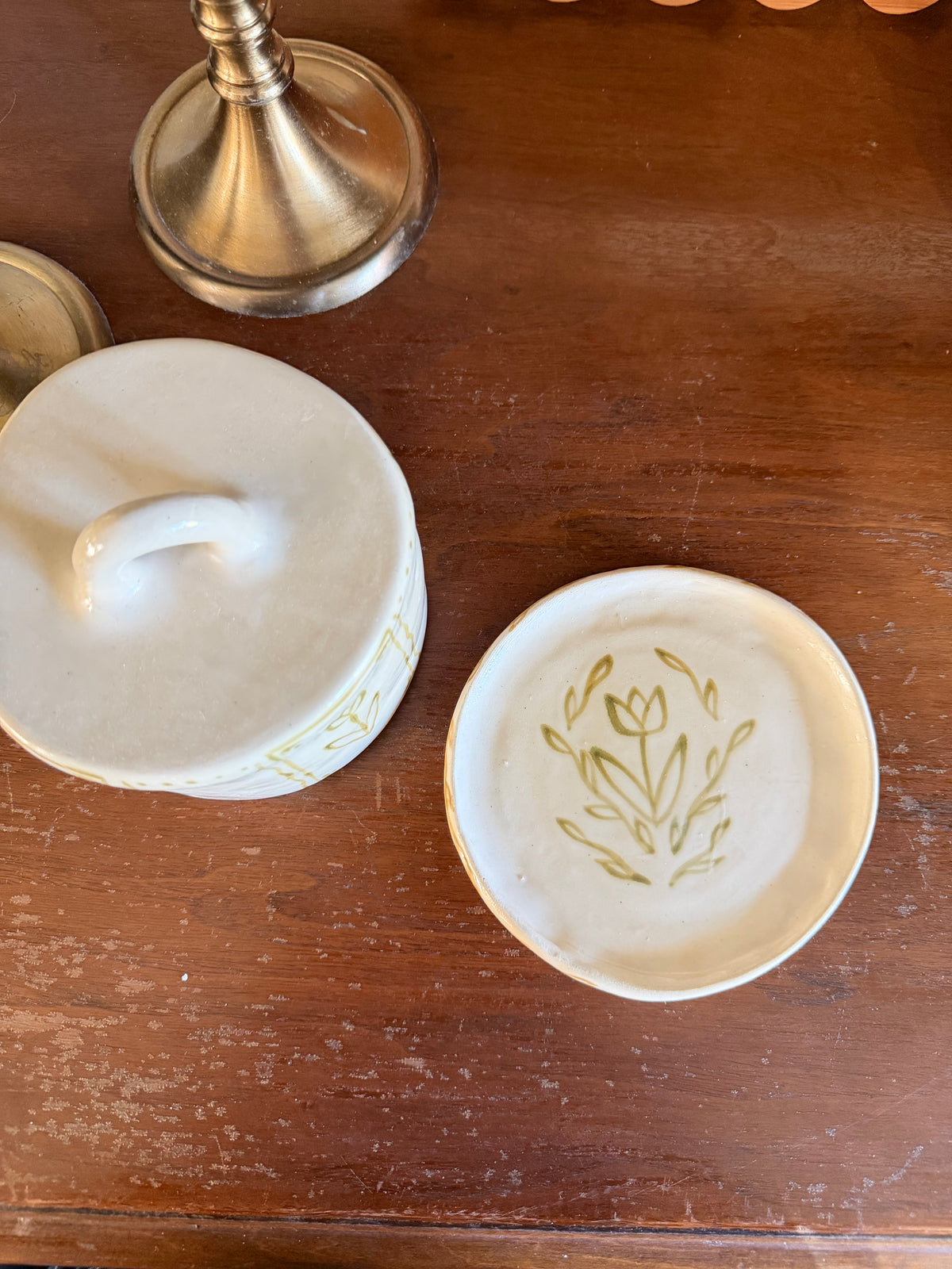 The Autumn Green Butter Dish