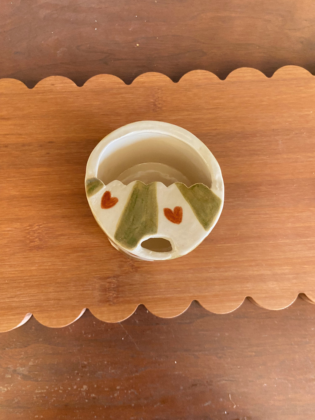 On-The-Go Mini Cup - Green Check Hearts