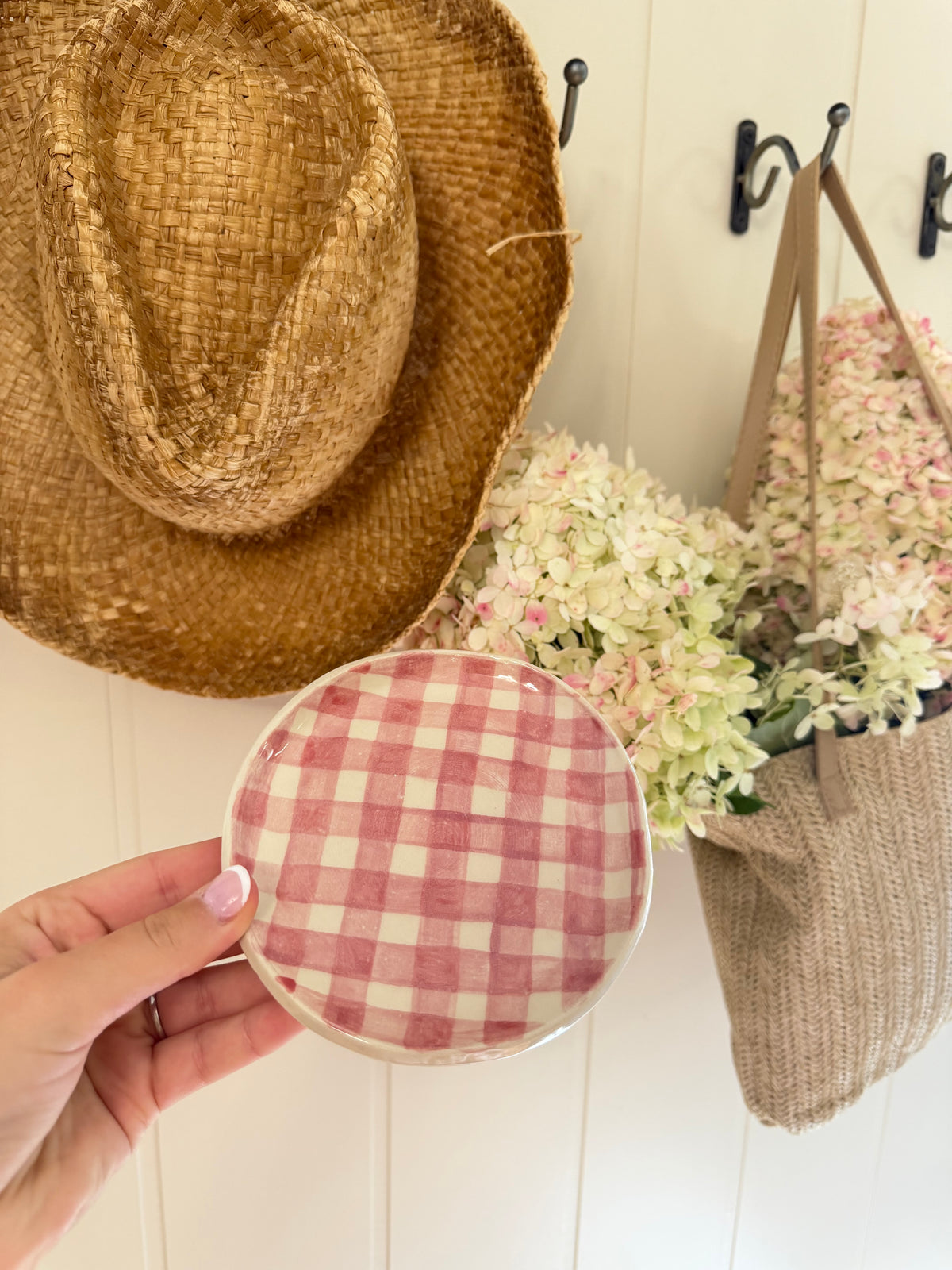 The Autumn Picnic Mug & Saucer Set - PINK GINGHAM