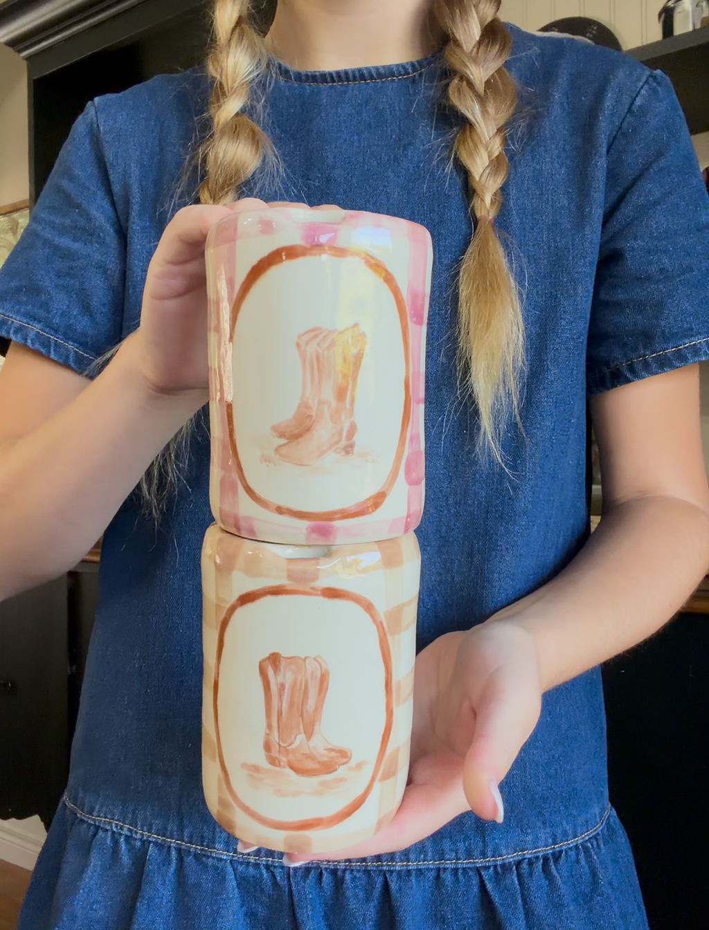 The Country Picnic Travel Cup - PINK GINGHAM
