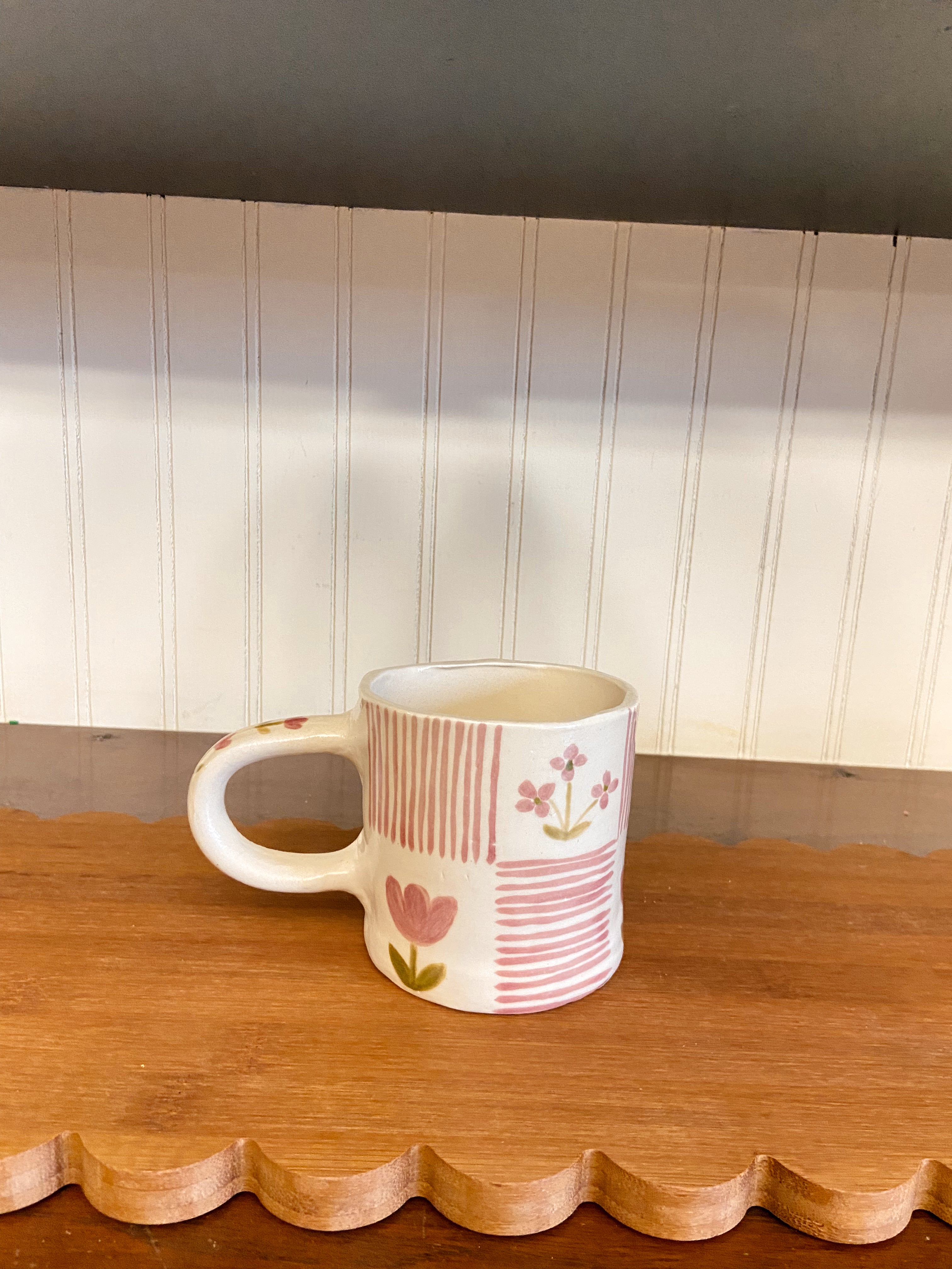 Quilted Mug - Pink Floral