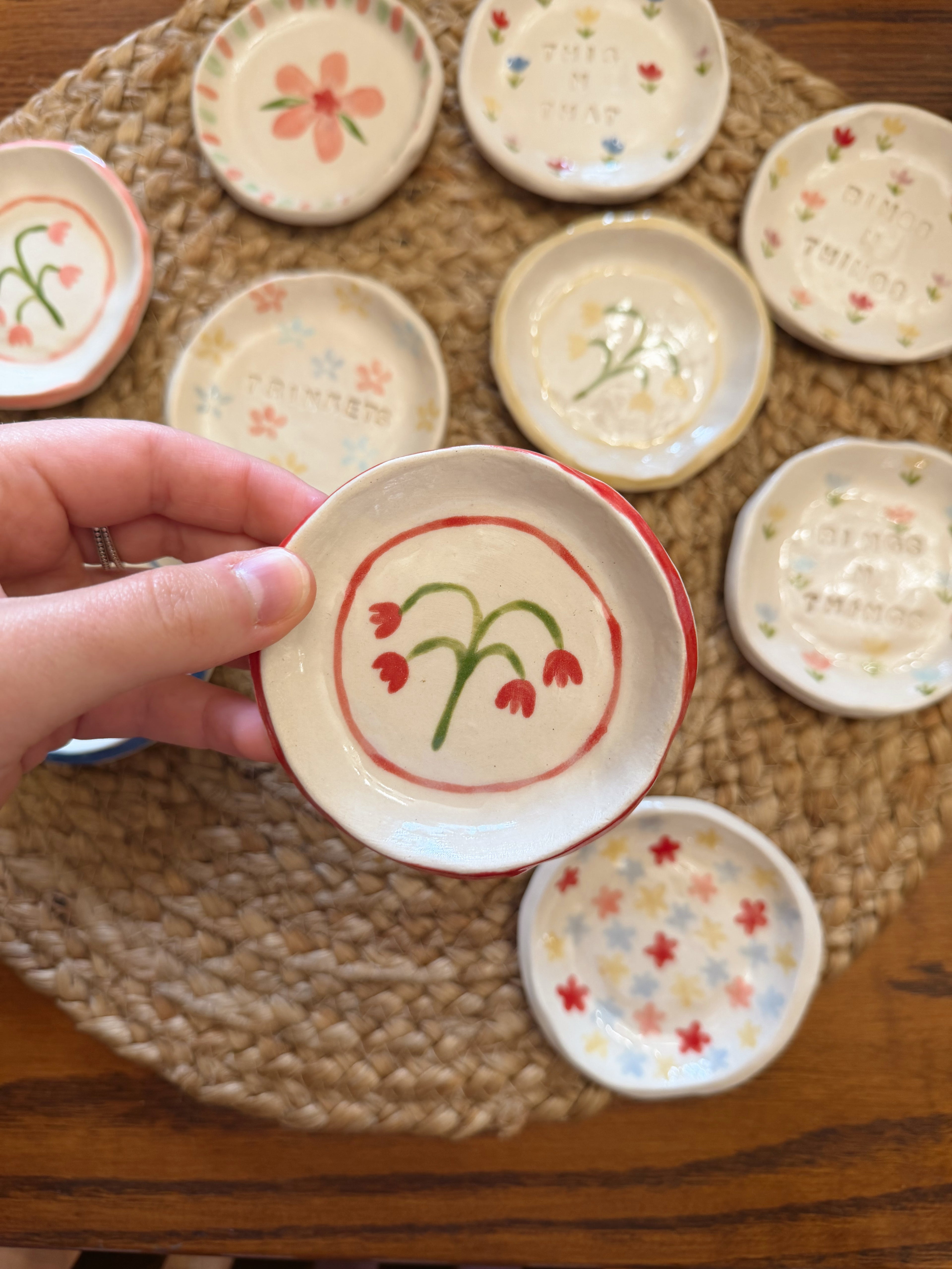 Tulip Trinket Dish - RED