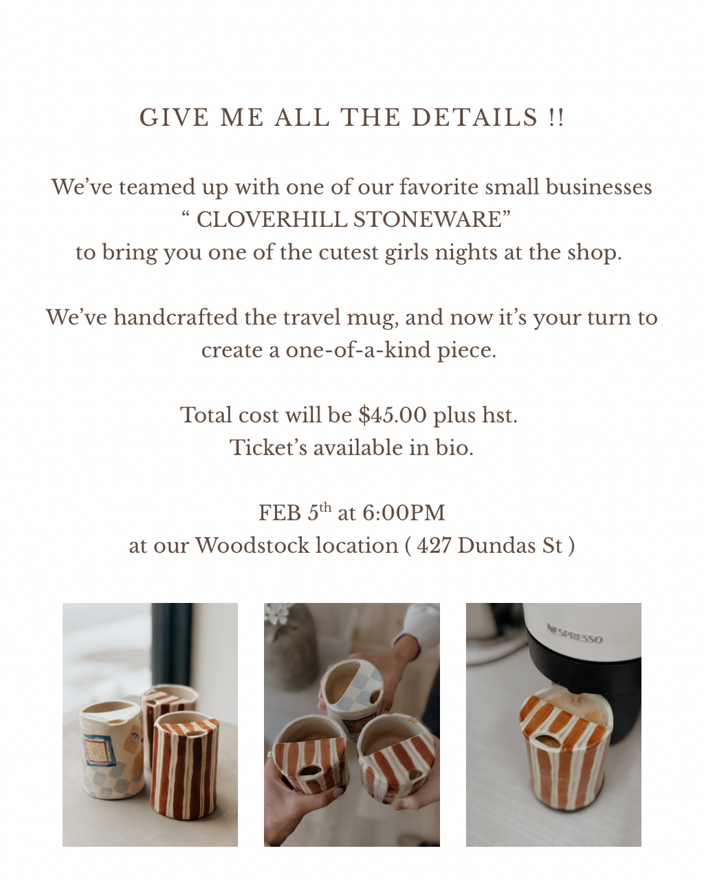 PAINT YOUR OWN TRAVEL CUP {FEBRUARY 5TH 6:00PM, ON TREND WOODSTOCK}