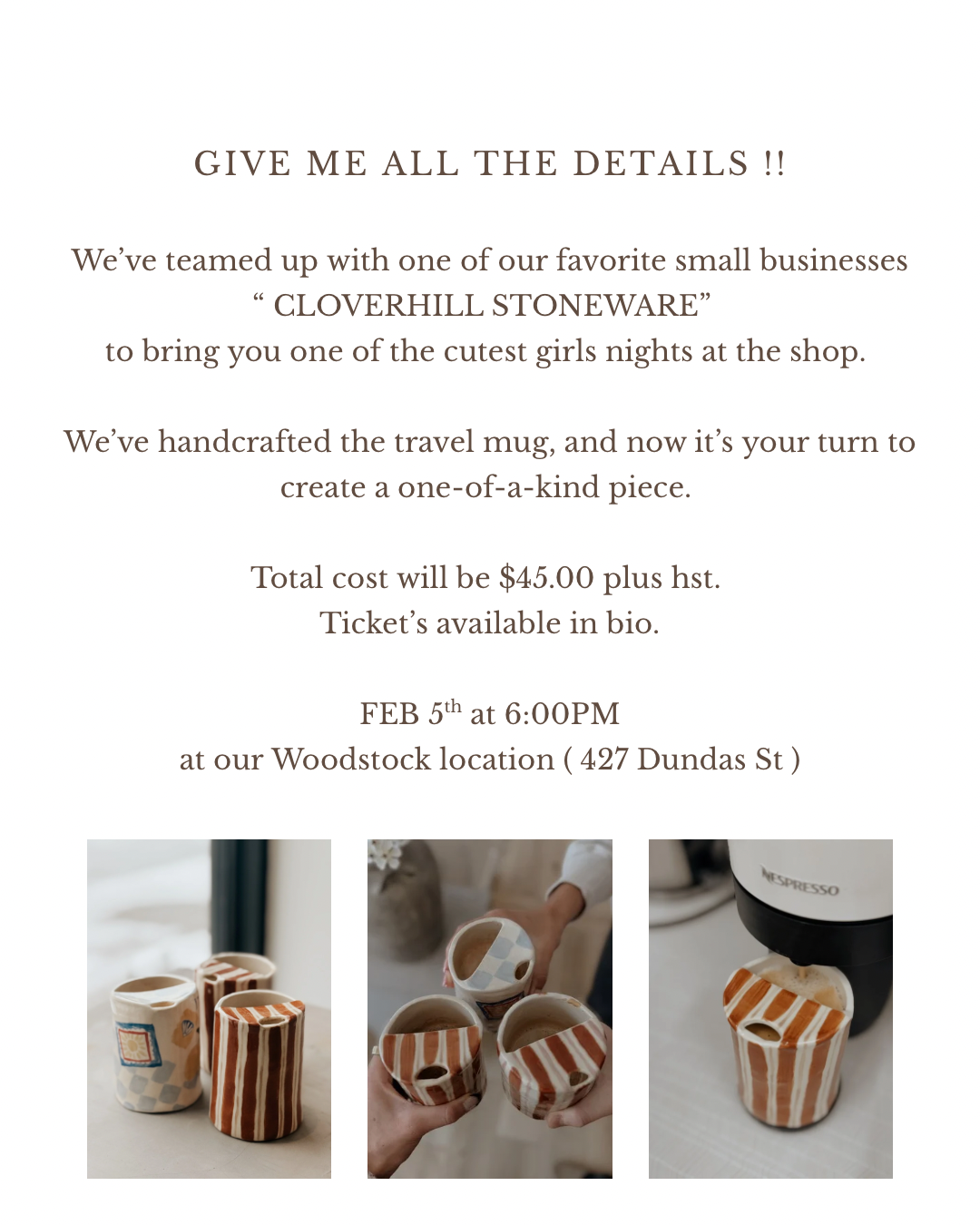 PAINT YOUR OWN TRAVEL CUP {FEBRUARY 5TH 6:00PM, ON TREND WOODSTOCK}