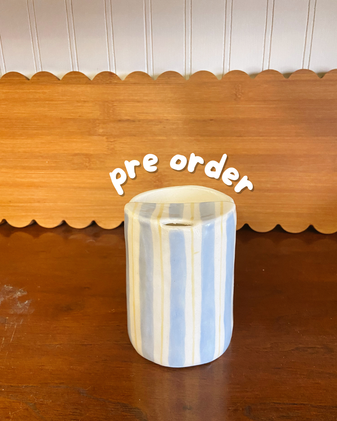 Pre Order Striped Travel Cup *CUSTOMIZABLE 3-6 WEEK WAIT*